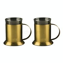 La Cafetiere Edited Set Of 2 Glass Cups Brushed Gold